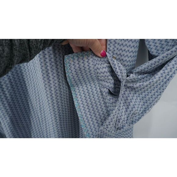 Robert Graham Maclean Button Down Shirt Men's 2XL XXL Embroidered Geometric Blue - Picture 14 of 16